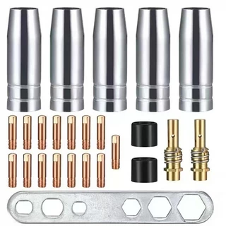 25 ชิ้น 15AK MIG อะไหล่หัวเชื่อมมิก M6 0.8 มิลลิเมตร/1.0 มิลลิเมตรไฟฉายเชื่อม