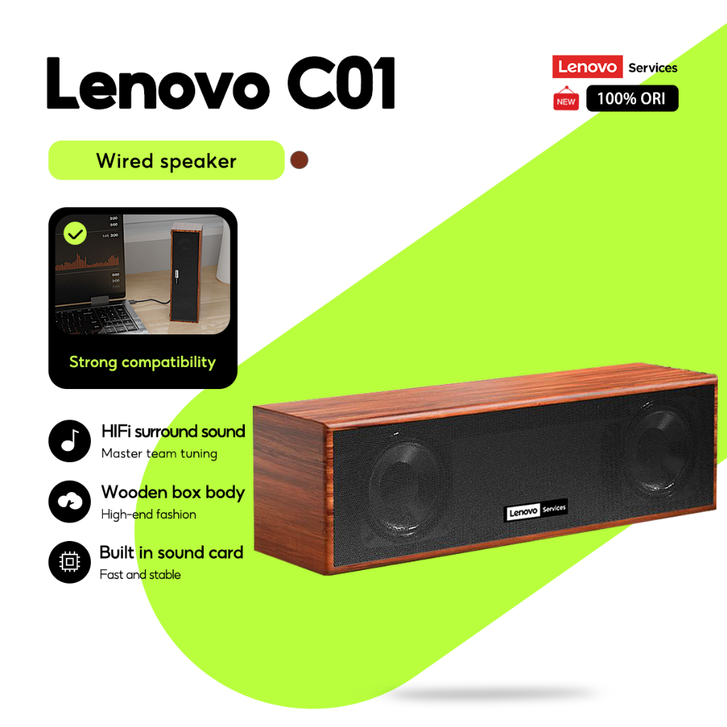 เลโนโว ค01 ลําโพงย้อนยุคไฮไฟคุณภาพเสียงลําโพงคู่ส่วนประกอบ