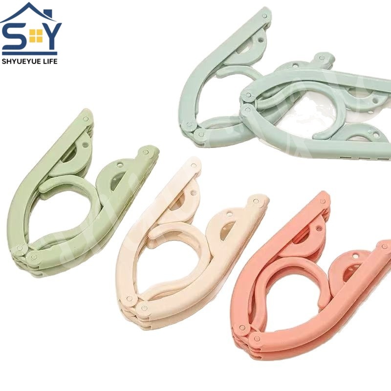 1ชิ้นเดินทางไม้แขวนแบบพกพาพับแขวนออแกไนเซอร์เครื่องใช้ในบ้าน สิ่งจําเป็น ราวตากผ้า