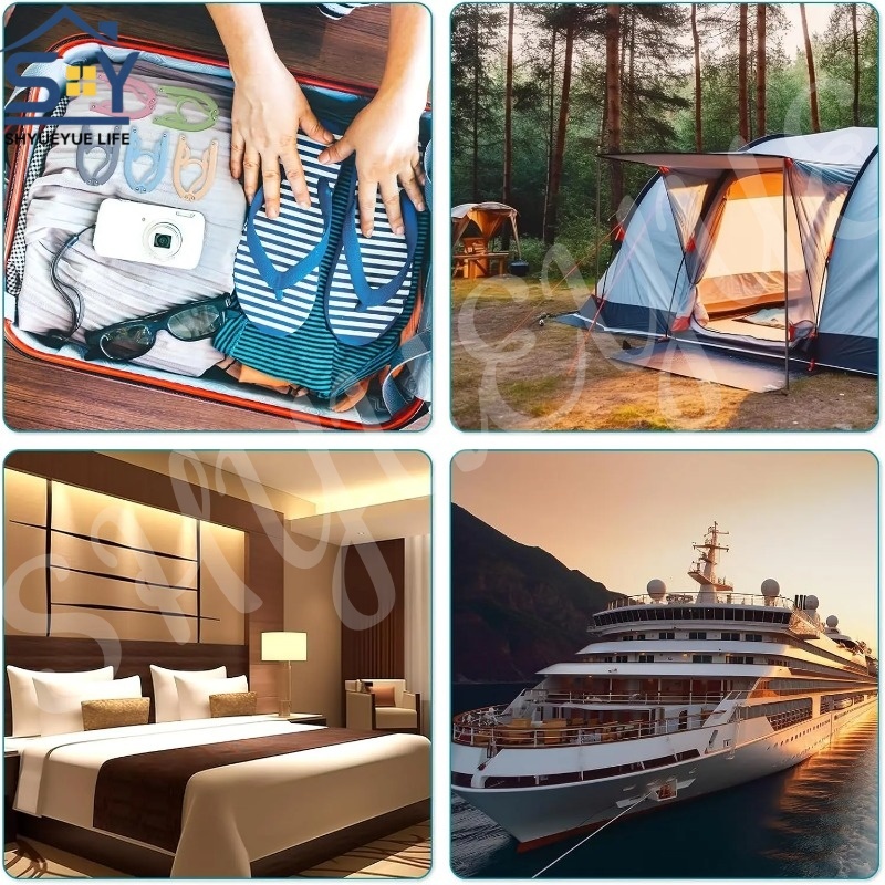 1ชิ้นเดินทางไม้แขวนแบบพกพาพับแขวนออแกไนเซอร์เครื่องใช้ในบ้าน สิ่งจําเป็น ราวตากผ้า - รูปที่ 3