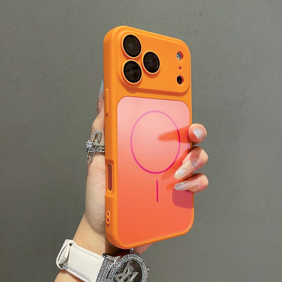ใหม่แม่เหล็กสําหรับiPhone 11 12 13 14 15 16 17 Pro Maxเคสโทรศัพท์17 Air Simpleสีทึบขอบนุ่มกระจกเลนส์ป้องกันAnti Dropแฟชั่นเคสโทรศัพท์กระจกฝาหลัง