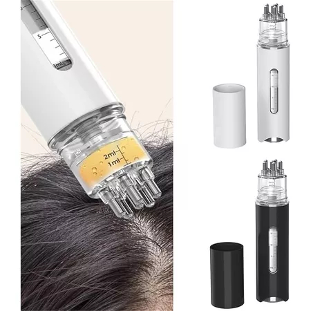 SALORIE 15ML Dispenser แปรงเครื่องมือมินิแบบพกพา Scalp Applicator Liquid หวีแปรงนวด 6 ลูก Rolling