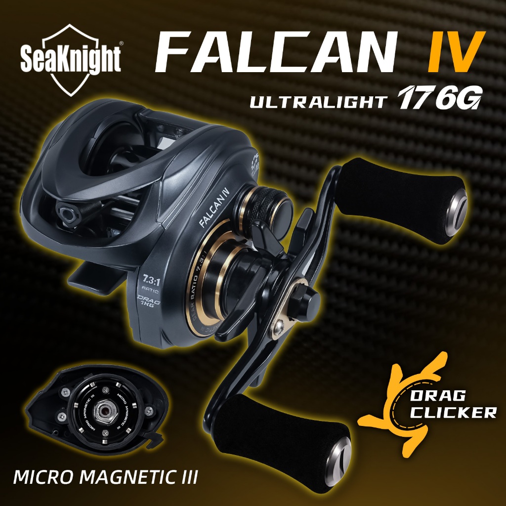 SeaKnight FALCAN IV ความเร็วสูง Ultralight Baitcasting Reel สำหรับตกปลาในน้ําจืด หนักเพียง 176g และส
