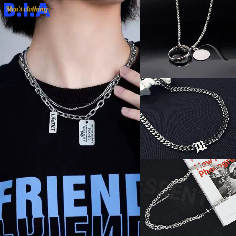 ✨BIA✨ สร้อยคอพื้นฐานอเนกประสงค์ สไตล์ฮิปฮอปสุดเท่สำหรับชายหญิง คู่รัก สร้อยคอไหมพรมเรียบง่าย สร้อยคอ