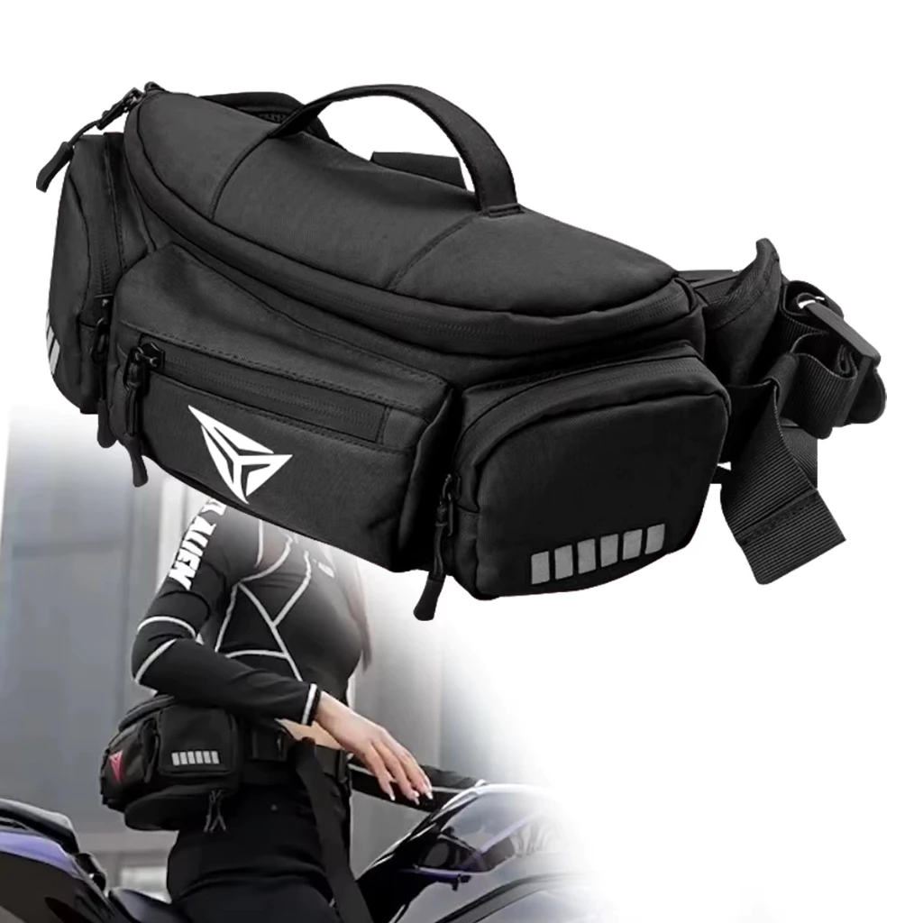 MOTOWOLF Motorcycle Cycling Fanny Pack กันน้ําขยายได้หัวเข็มขัดแม่เหล็กสะท้อนแสง 6L ความจุ