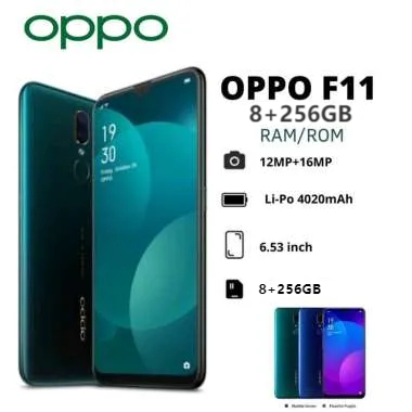 สมาร์ทโฟน OPPO F11 Global Edition (8+256GB) ปลดล็อคลายนิ้วมือ โทรศัพท์ที่ลงไว้ล่วงหน้า