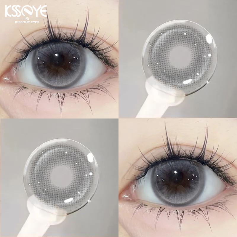 0.00~-8.00KSEYE คอนแทคเลนส์สี 14.5 มม. Softlens สีเทา/สีน้ําตาลตาโต 6 เดือนใช้แต่งหน้าตาธรรมชาติ