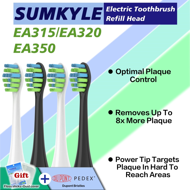 หัวแปรงสีฟันทดแทนสําหรับ Sumkyle เข้ากันได้กับ EA315/EA320 แพ็ค 6 ชิ้น