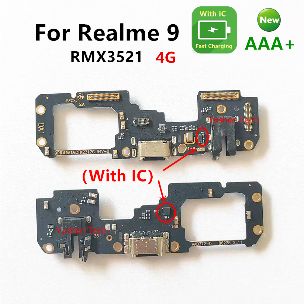 สําหรับ oppo Realme 9 4G RMX3521 USB ชาร์จพอร์ตอินเทอร์เฟซ Connector Quick CHARGING Circuit Board ยืดหยุ่น PCB บอร์ดไมโครโฟนอะไหล่ซ่อม