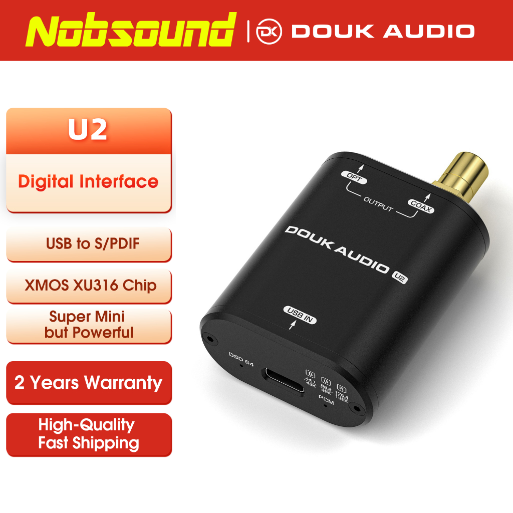 Douk Audio U2 USB TO SPDIF Converter XMOS XU316 Coaxial Optical Toslink รองรับแหล่งเอาต์พุต