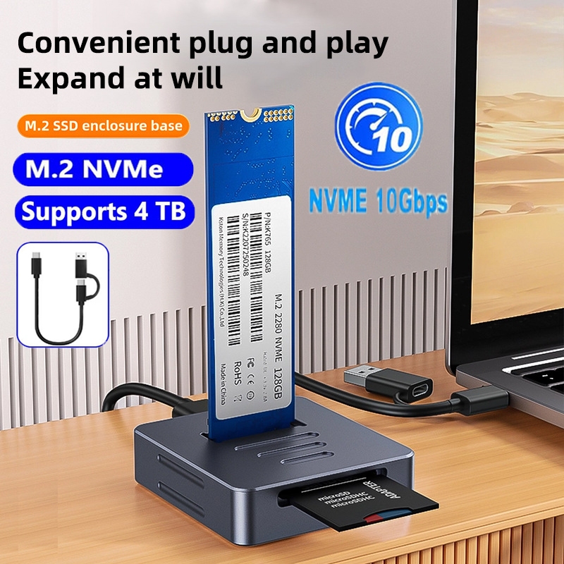 10Gbps 4TB SSD Enclosure M.2 NVMe กรณี SSD Docking Station USB3.1 GEN2 อ่านเขียนภายนอกสําหรับ PC Sol