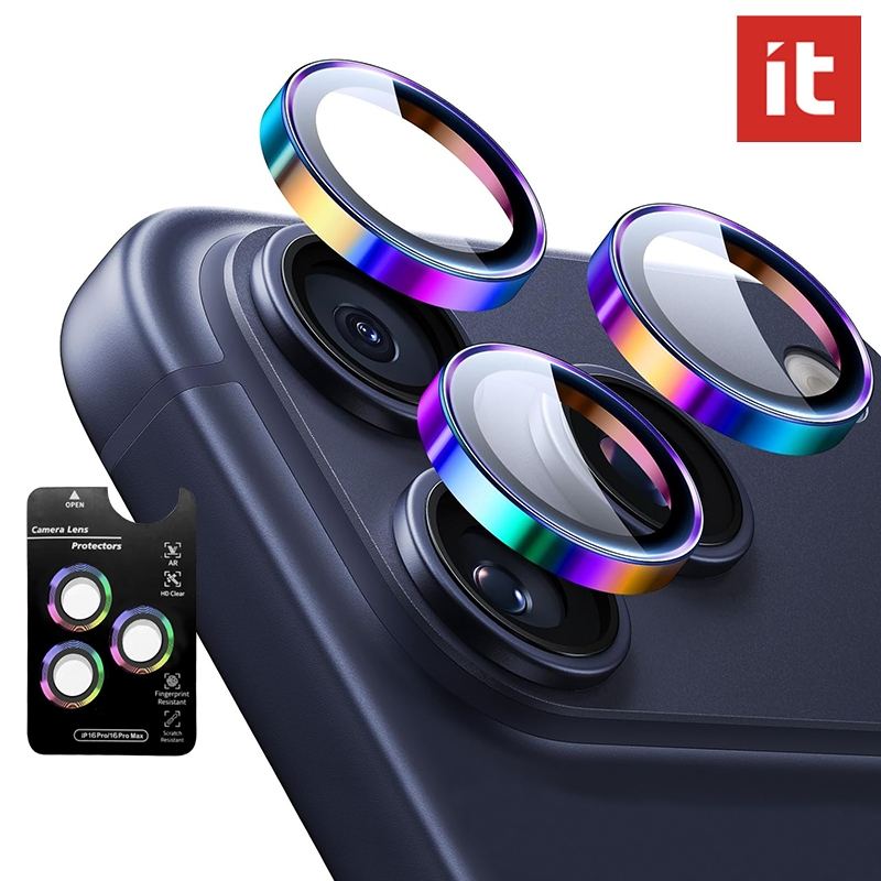 IT สําหรับ iPhone 17 air 11 12 13 14 15 16 16e pro max ตัวป้องกันเลนส์กล้อง, ฟิล์มกระจกนิรภัย 9H คลุมทั้งหมด (พร้อมเครื่องมือติดตั้ง)