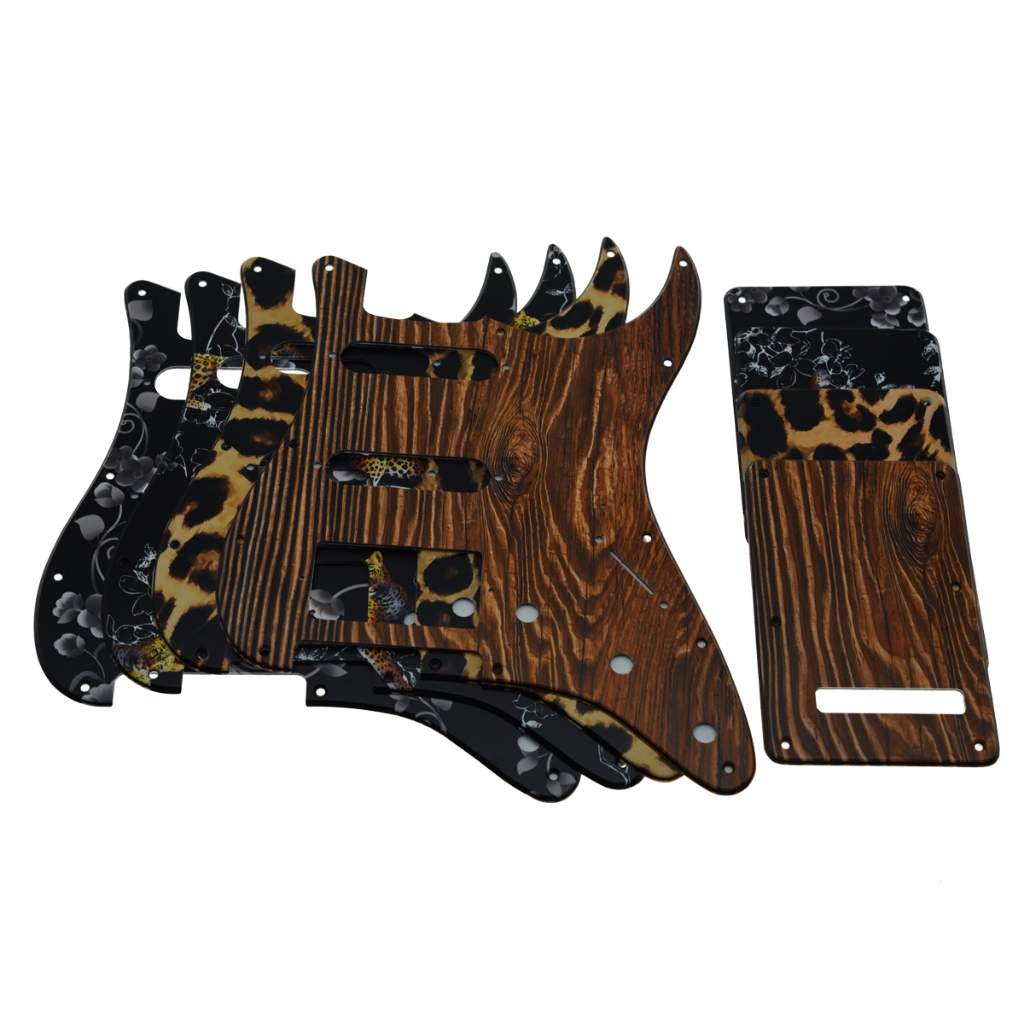 KAISH 3D พิมพ์พลาสติก ST สไตล์ Pickguard 11 หลุม HSS กีตาร์ Pickguard Scratch Plate, ฝาครอบ Trem, สกรู