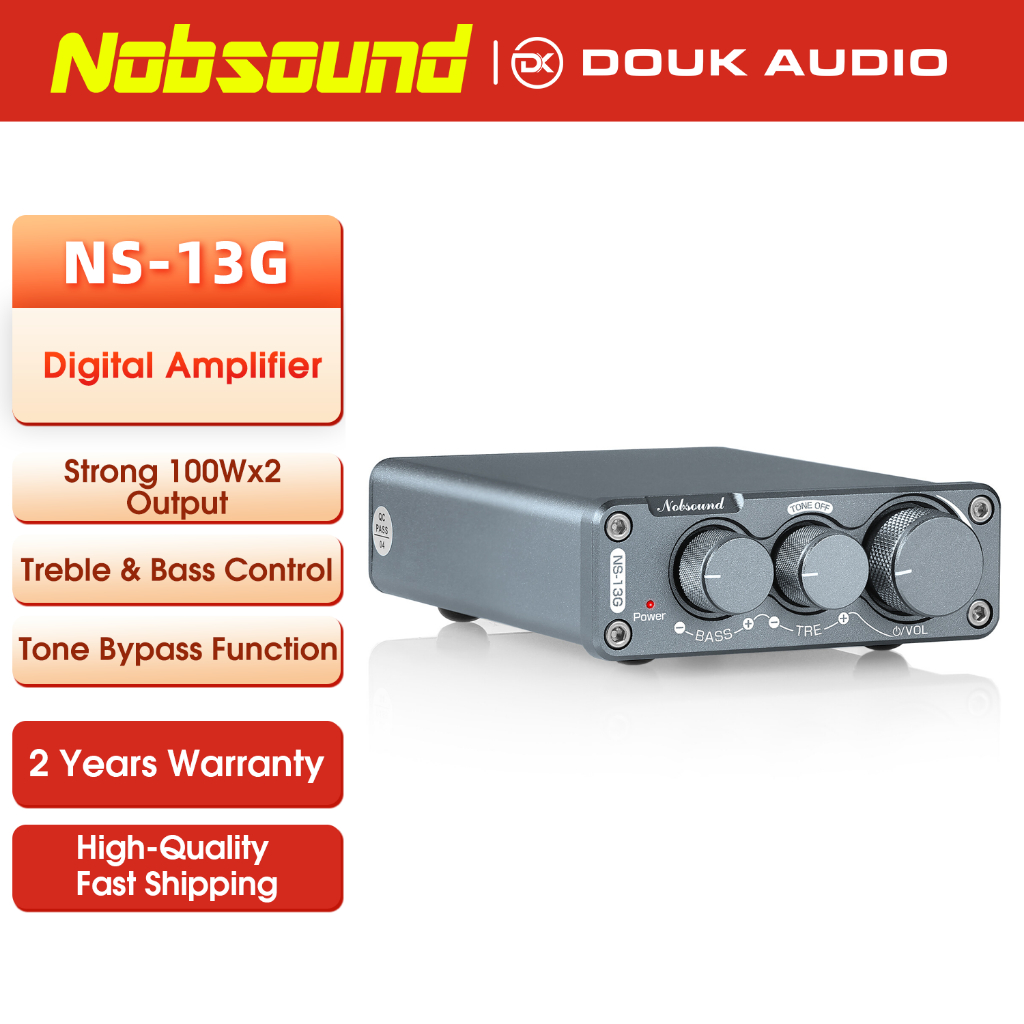 Nobsound NS-13G HiFi Digital Power Amplifier สเตอริโอเดสก์ท็อปเสียง Amp + Tone Control 200W