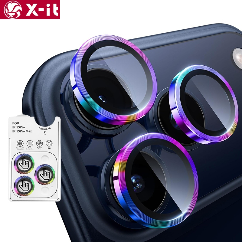 X-IT สําหรับ iPhone 17 air 11 12 13 14 15 16 16e Pro max ตัวป้องกันเลนส์กล้อง, AR + AF กระจกนิรภัย 9H Anti-Scratch โลหะเลนส์ส่วนบุคคล, HD Clear กล้องอุปกรณ์เสริม