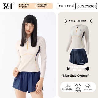 361 องศาชุดว่ายน้ําหญิงชุดชายหาด 2 ชิ้นชุดว่ายน้ําแขนยาว