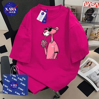 【พร้อมส่ง】🔥NASA ฤดูร้อน ผ้าฝ้ายแท้100% หลวม เสื้อ ยูนิเซ็กส์ เสือชมพู 🐆 ลาย บุคลิก เท่คูล แขนสั้น เสื้อยืดYG755