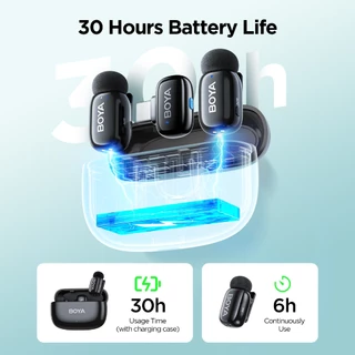 (สินค้าใหม่) BOYA mini 2 ไมโครโฟนหนีบเสื้อไร้สาย AI ตัดเสียงรบกวน รองรับ iPhone Android PC ทำ Vlog