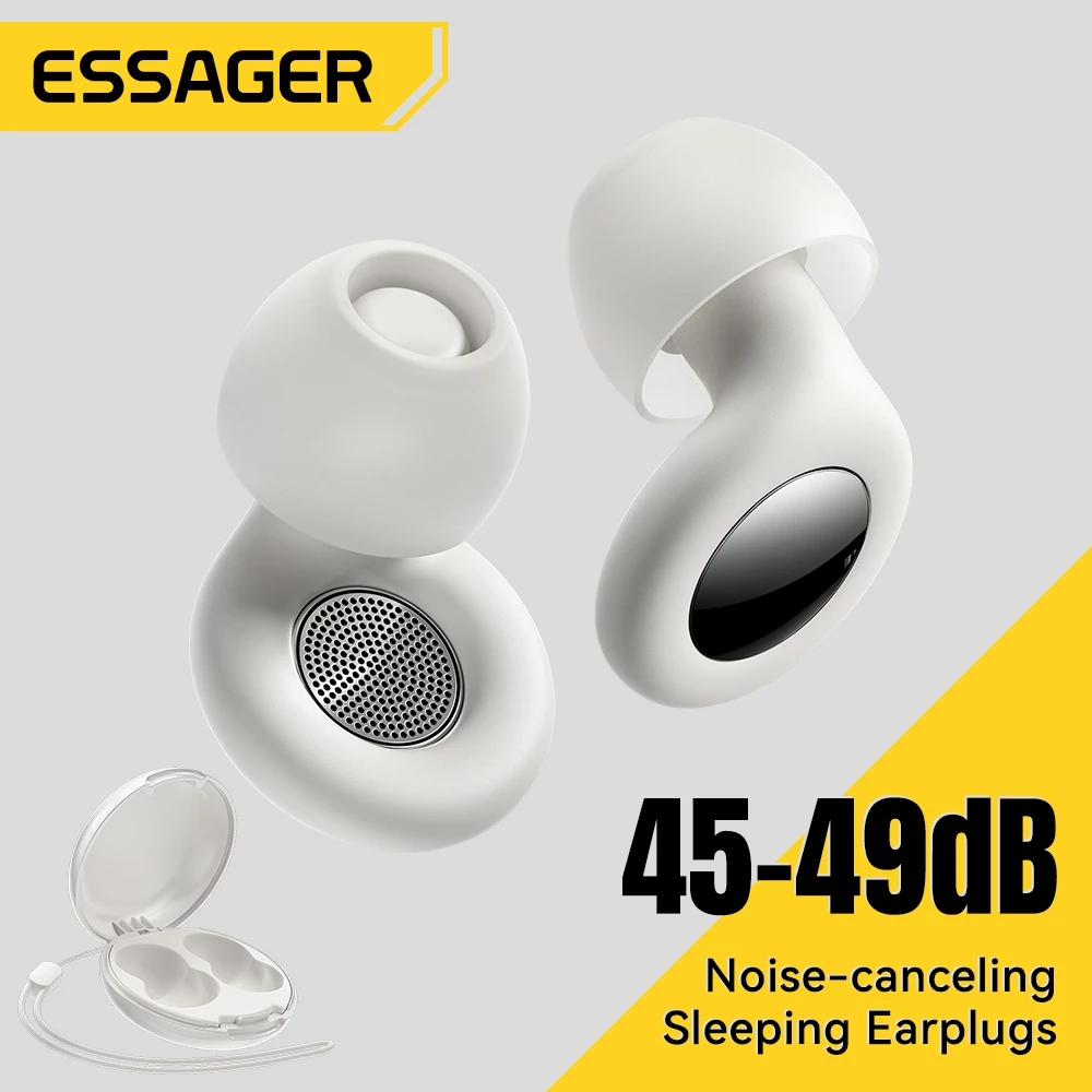 Essager 45-49dB Noise Cancelling ที่อุดหูซิลิโคนนุ่มพิเศษนํากลับมาใช้ใหม่สําหรับการนอนหลับทํางาน Study