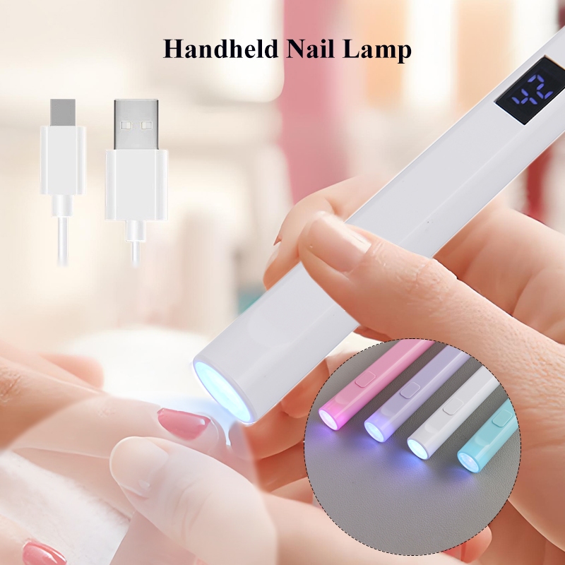 สะดวกมือถือเครื่องเป่าผมโคมไฟ UV/LED เล็บ Curing ทั้งหมดเจลยาทาเล็บเครื่องมือ USB Rechargeabl โคมไฟเล็บแห้งเร็ว