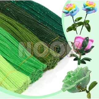 （100pcs）ลวดกำมะหยี่กลิตเตอร์ ลวดกำมะหยี่ ลวดกํามะหยี่ขนฟู สีสวยดี เหมาะสำหรับงานหัตถกรรม DIY