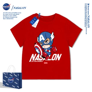 NASA เสื้อเด็กผู้ชาย ลายการ์ตูนซุปเปอร์แมน ผ้า cotton 100% เสื้อยืดเด็ก ระบายอากาศ นุ่มสบาย คุณภาพดี