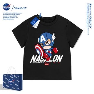 NASA เสื้อเด็กผู้ชาย ลายการ์ตูนซุปเปอร์แมน ผ้า cotton 100% เสื้อยืดเด็ก ระบายอากาศ นุ่มสบาย คุณภาพดี