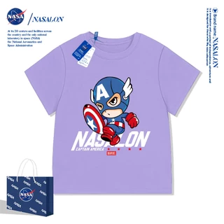 NASA เสื้อเด็กผู้ชาย ลายการ์ตูนซุปเปอร์แมน ผ้า cotton 100% เสื้อยืดเด็ก ระบายอากาศ นุ่มสบาย คุณภาพดี