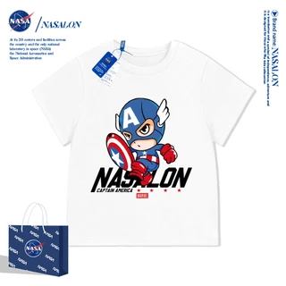 NASA เสื้อเด็กผู้ชาย ลายการ์ตูนซุปเปอร์แมน ผ้า cotton 100% เสื้อยืดเด็ก ระบายอากาศ นุ่มสบาย คุณภาพดี
