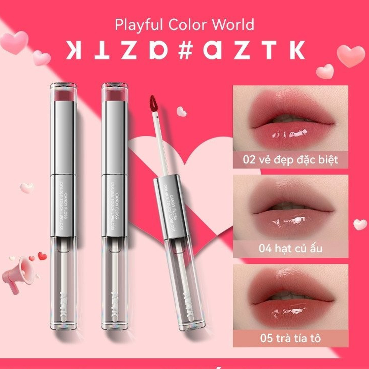 Aztk Double Ended Lip Gloss Hold Makeup Authentic1.7g+1.7ml EQT2 Face