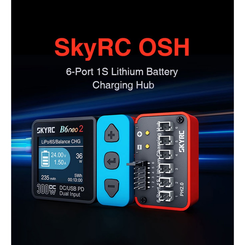 SKYRC B6neo เครื่องชาร์จอัจฉริยะ DC 200W PD 80W LiPo แบตเตอรี่ Balance Charger Discharger B6neo + เค