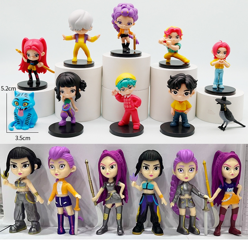 10pcs Saja Boys ชุดของเล่น Kpop Demon Hunters Zoey Mira Rumi Jinu เด็ก Abby Romance Mystery รุ่นสําหรับเด็กตกแต่งของขวัญ ราคา ถูกที่สุด ดีลบีเคเค