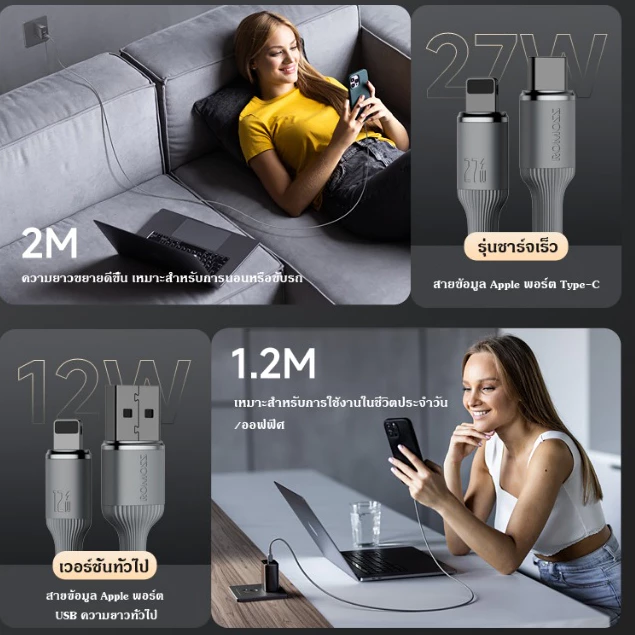 YDUN สายชาร์จ USB Type-C PD 120W Fast Charge thumbnail 6