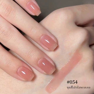 MORDDA ใหม่สีโปร่งใสสีชมพูสีน้ําตาลเจลยาทาเล็บ, ความมันวาวยาวนาน, เหมาะสําหรับร้านเล็บและใช้ครอบครัว