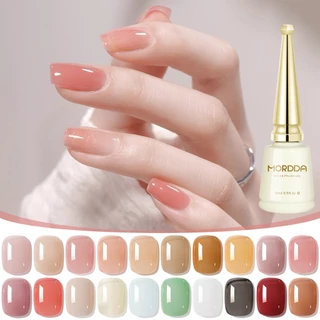 MORDDA ใหม่สีโปร่งใสสีชมพูสีน้ําตาลเจลยาทาเล็บ, ความมันวาวยาวนาน, เหมาะสําหรับร้านเล็บและใช้ครอบครัว