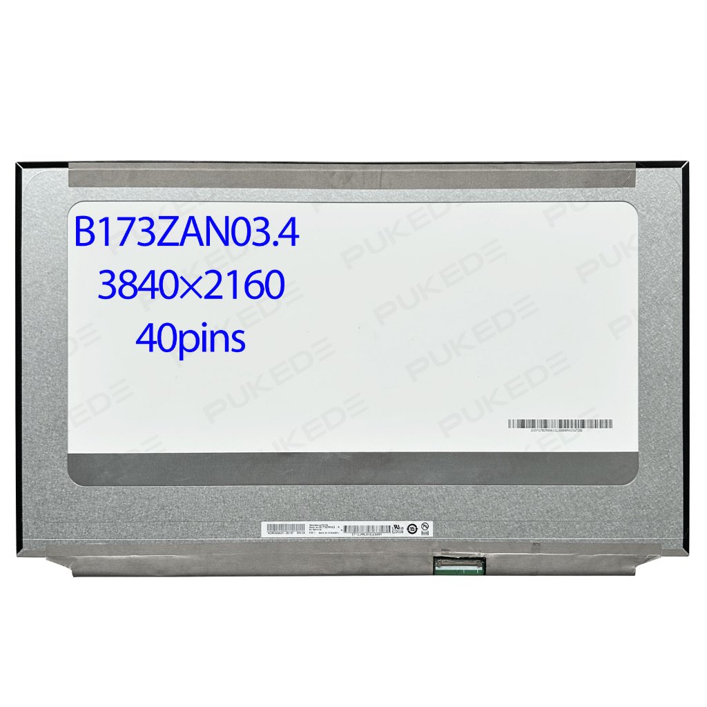 17.3 "นิ้วแล็ปท็อปหน้าจอ LCD B173ZAN03.4 500 cd/m2 ความสว่างจอแสดงผล IPS แผง UHD 3840x2160 40pins