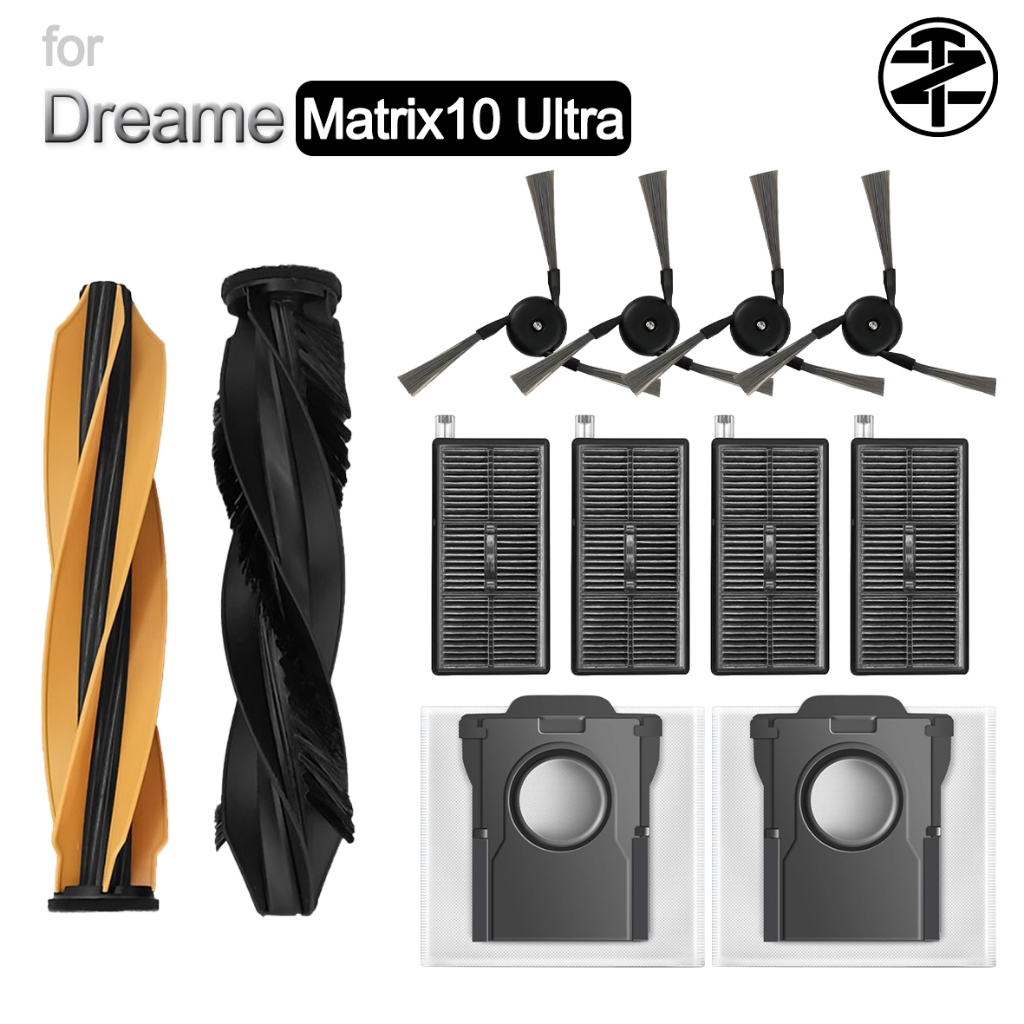 สําหรับ Dreame Matrix10 Ultra Robot Vacuum Accessories:แปรงหลัก, แปรงด้านข้าง, แผ่นกรอง HEPA, ถุงเก็บฝุ่น