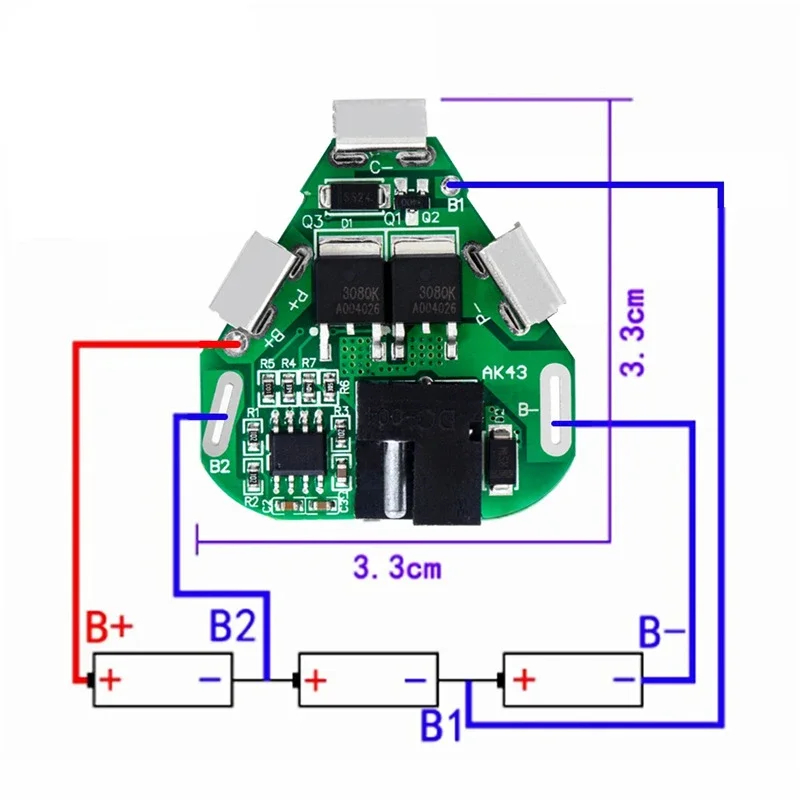 แบตเตอรี่ลิเธียมป้องกัน 3S 12.6V 6A BMS 18650 Power Bank Balancer แบตเตอรี่ Equalizer สําหรับสว่านไฟฟ้า