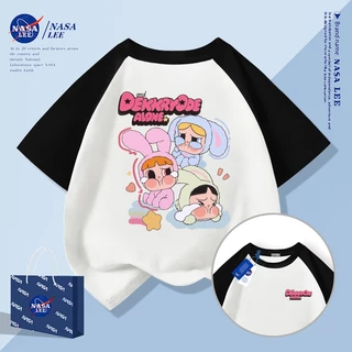 [จัดส่งในวันเดียวกัน] เสื้อยืดผ้าฝ้ายแท้สำหรับเด็กผู้หญิง ออกแบบเป็นกระต่ายน่ารัก ระบายอากาศและดูดซับเหงื่อดี