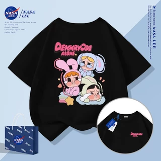 [จัดส่งในวันเดียวกัน] เสื้อยืดผ้าฝ้ายแท้สำหรับเด็กผู้หญิง ออกแบบเป็นกระต่ายน่ารัก ระบายอากาศและดูดซับเหงื่อดี