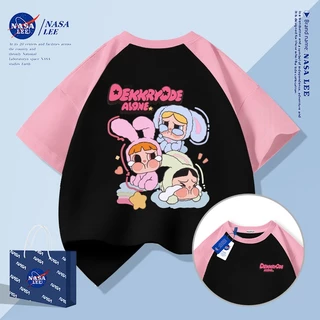 [จัดส่งในวันเดียวกัน] เสื้อยืดผ้าฝ้ายแท้สำหรับเด็กผู้หญิง ออกแบบเป็นกระต่ายน่ารัก ระบายอากาศและดูดซับเหงื่อดี