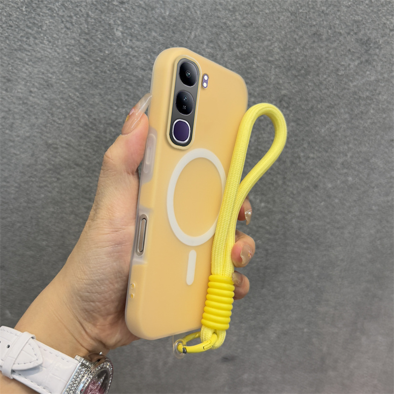 2 in 1 สําหรับ vivo v40 v50 v60 lite vivo Y19S 4G y04s y29s y04 Y29 4g V50 LITE 5G เคสโทรศัพท์ดีไซน์ใหม่ความงาม Jelly shell dual สีพร้อมเชือกเส้นเล็กไร้สายแม่เหล็ก GDBS01