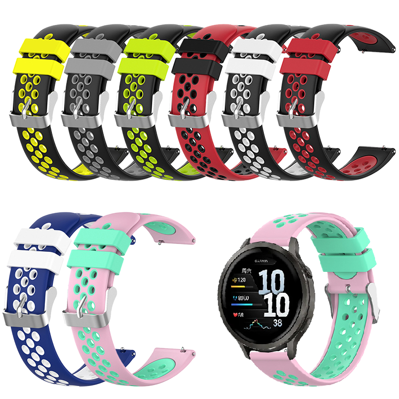 สําหรับ Garmin Venu 4 41mm / 45mm สายนาฬิกาซิลิโคนทูโทนระบายอากาศ