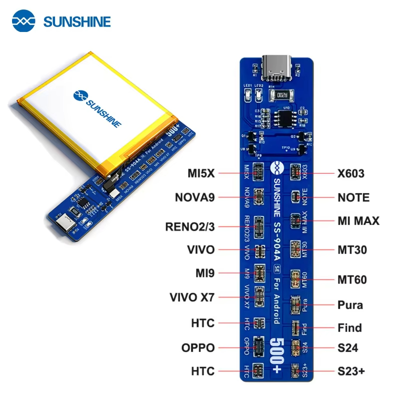 SUNSHINE SS-904A SE บอร์ดเปิดใช้งานการชาร์จอย่างรวดเร็วของแบตเตอรี่ Android สําหรับซ่อมทดสอบแบตเตอรี่โทรศัพท์มือถือ