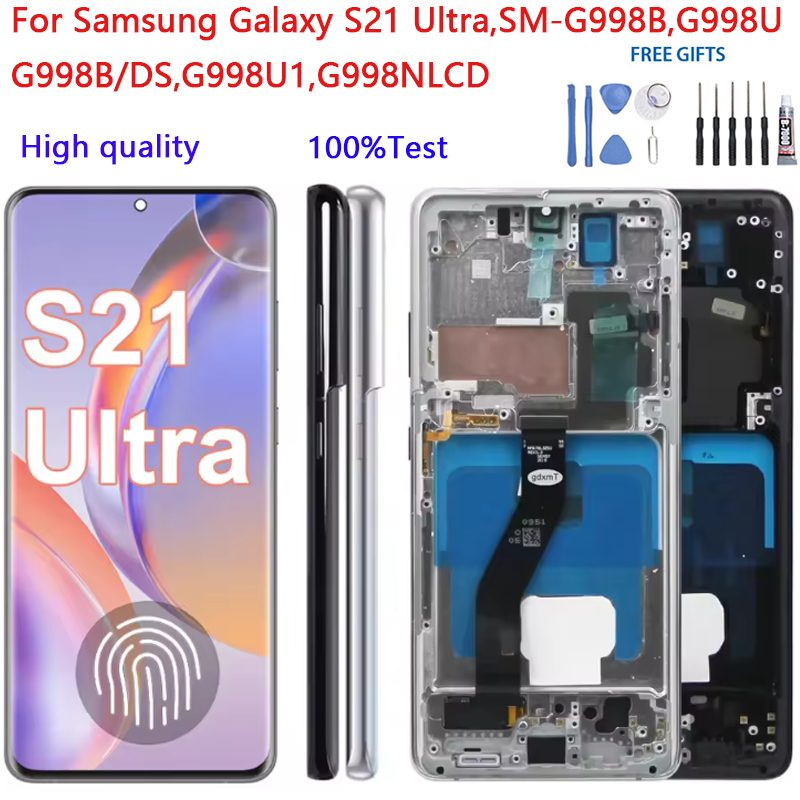 SAMSUNG สําหรับSamsung Galaxy S21 Ultra,SM-G998B,G998B/DS, G998U,G998U1,G998NจอแสดงผลLCD Touch Scree