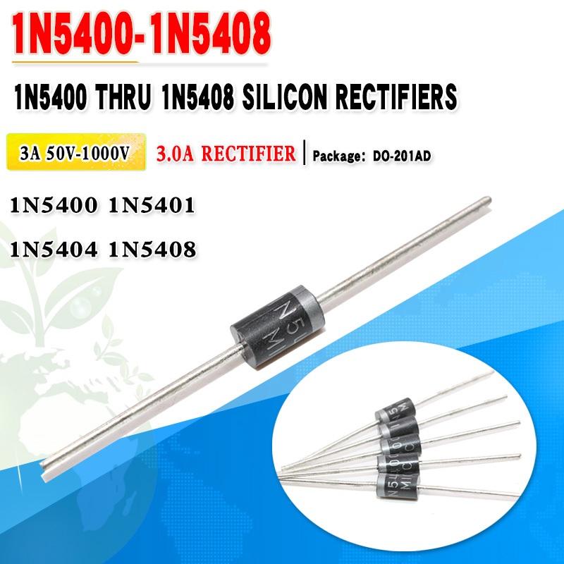 20 ชิ้น/ล็อต 1N5400 1N5401 1N5402 1N5404 1N5408 วงจรเรียงกระแสไดโอด