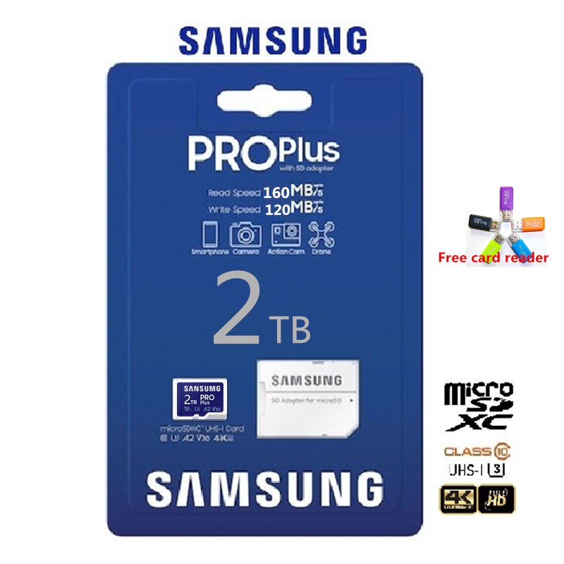 การถ่ายโอนความเร็วสูง: Samsung PRO Plus Super 2TB micro SD Class 10 U3 A2 การ์ดหน่วยความจํา