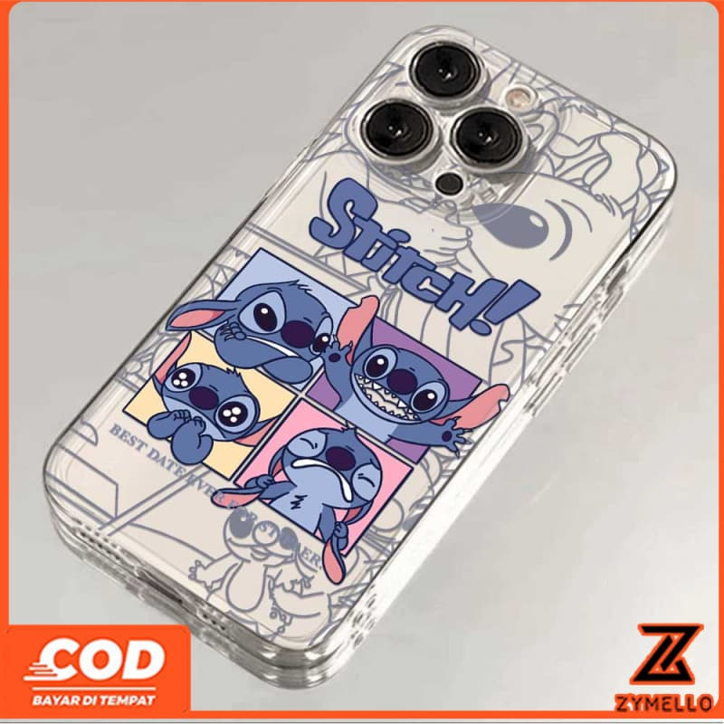 เหมาะสําหรับ Honor X9C X7C X8C X6B X8B X6A X7A X7B X9BFour-grid การ์ตูน Stitch โปร่งใสกันกระแทก TPU 