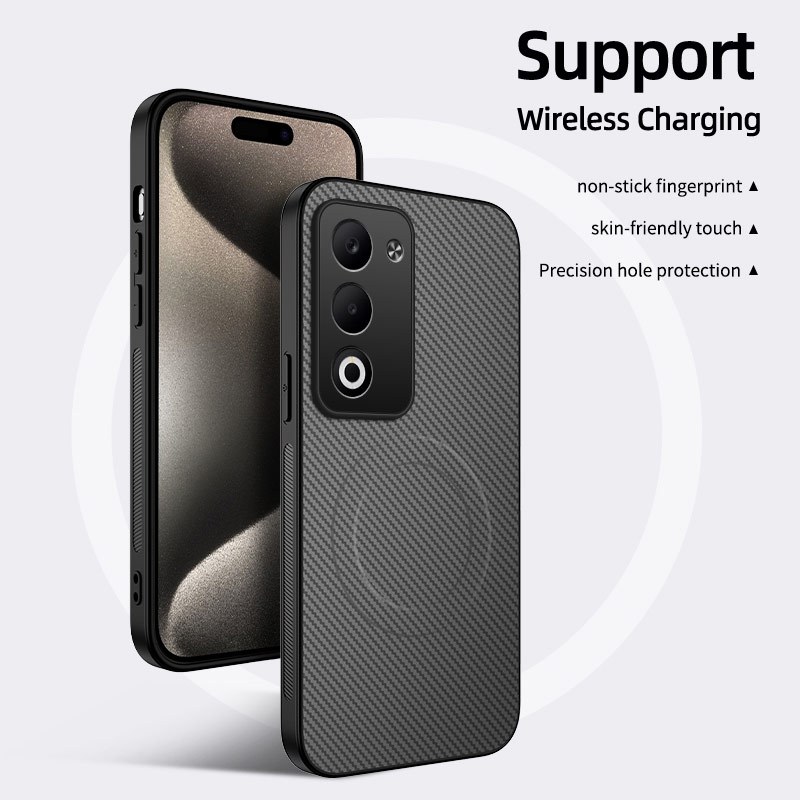 Magnetic Carbon Fiber Slim เคสโทรศัพท์สําหรับ OPPO A3 A3X A5i พื้นผิวหนังกันกระแทกปกหลัง
