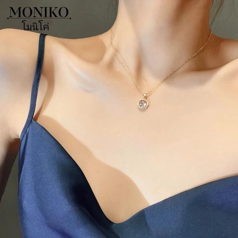 MONIKO قلادة ستانلس بتعليقة كوكب زركون — صورة 7